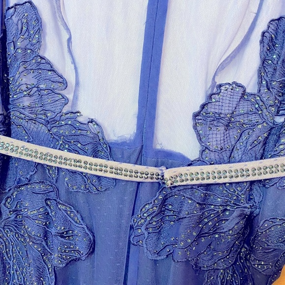 Gown with detached scarf , gorgeous color, lace over mesh - Picture 6 of 8